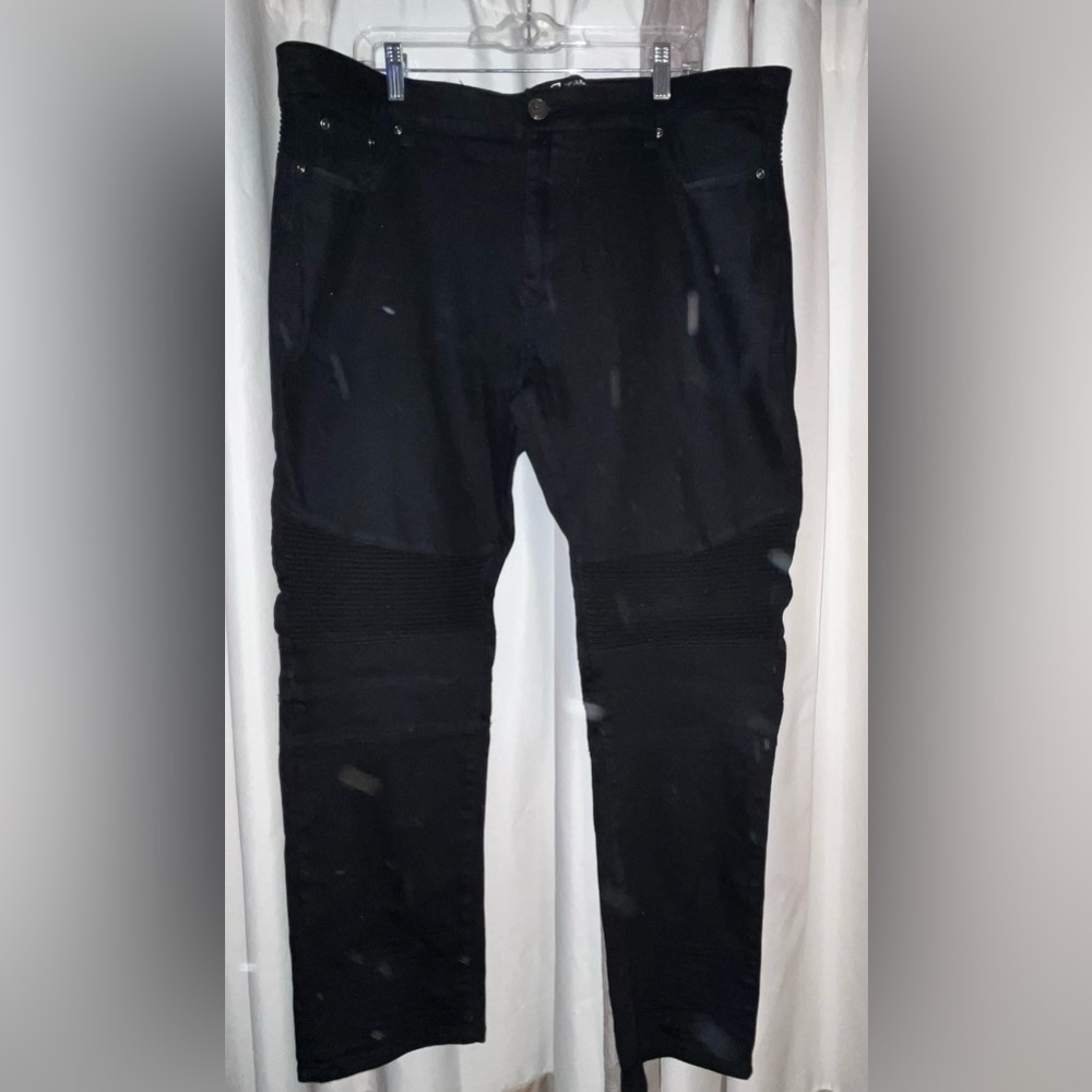 Black straight leg jeans